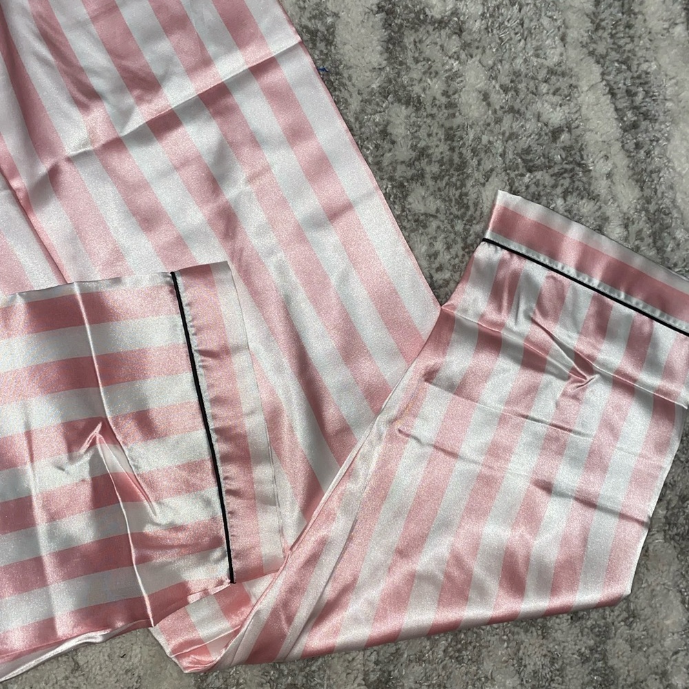 Pink & White Striped 2 piece pajama set - Picture 5 of 7